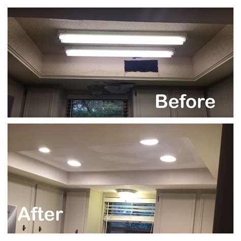 replacing recessed fluorescent light box